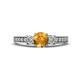 1 - Valene Citrine and Lab Grown Diamond Three Stone Engagement Ring 