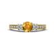 1 - Valene Citrine and Lab Grown Diamond Three Stone Engagement Ring 
