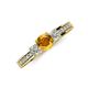 3 - Valene Citrine and Lab Grown Diamond Three Stone Engagement Ring 