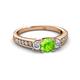 2 - Valene Peridot and Lab Grown Diamond Three Stone Engagement Ring 