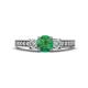 1 - Valene Emerald and Lab Grown Diamond Three Stone Engagement Ring 