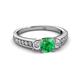 2 - Valene Emerald and Lab Grown Diamond Three Stone Engagement Ring 