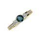 3 - Valene London Blue Topaz and Lab Grown Diamond Three Stone Engagement Ring 