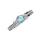 3 - Valene Aquamarine and Lab Grown Diamond Three Stone Engagement Ring 