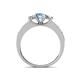 4 - Valene Aquamarine and Lab Grown Diamond Three Stone Engagement Ring 