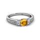 2 - Valene Citrine and Lab Grown Diamond Three Stone Engagement Ring 