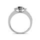 4 - Valene Black and White Lab Grown Diamond Three Stone Engagement Ring 