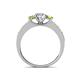 5 - Valene Yellow and White Diamond Three Stone with Side Yellow Diamond Ring 