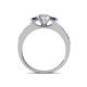 5 - Valene Diamond and Blue Sapphire Three Stone with Side Blue Sapphire Ring 