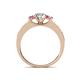 5 - Valene Diamond and Pink Sapphire Three Stone with Side Pink Sapphire Ring 