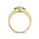 5 - Valene Diamond and Green Garnet Three Stone with Side Green Garnet Ring 