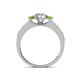 5 - Valene Diamond and Peridot Three Stone with Side Peridot Ring 