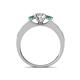 5 - Valene Diamond and Emerald Three Stone with Side Emerald Ring 