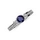 3 - Valene Blue Sapphire and Lab Grown Diamond Three Stone Engagement Ring 