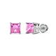 1 - Zoey Pink Sapphire (4mm) Solitaire Stud Earrings 