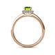 5 - Syna Signature Peridot and Diamond Halo Engagement Ring 