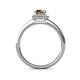 5 - Syna Signature Smoky Quartz and Diamond Halo Engagement Ring 