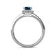 5 - Syna Signature Blue and White Diamond Halo Engagement Ring 