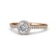 1 - Syna Signature 1.36 ctw IGI Certified Lab Grown Diamond Round (6.50 mm) & Natural Diamond Round (1.20 mm) Halo Engagement Ring 