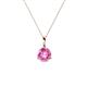 1 - Sheryl 5.00 mm Pink Sapphire Solitaire Pendant 
