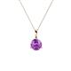 1 - Sheryl 5.00 mm Amethyst Solitaire Pendant 
