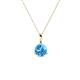 1 - Sheryl 5.00 mm Blue Topaz Solitaire Pendant 