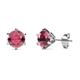 1 - Kenna Rhodolite Garnet (6.5mm) Martini Solitaire Stud Earrings 