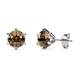 1 - Kenna Smoky Quartz (6.5mm) Martini Solitaire Stud Earrings 