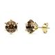 1 - Kenna Smoky Quartz (6.5mm) Martini Solitaire Stud Earrings 