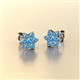 3 - Amora Blue Topaz Flower Earrings 