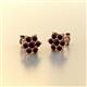 3 - Amora Red Garnet Flower Earrings 