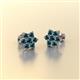 3 - Amora Blue Diamond Flower Earrings 