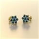 3 - Amora Blue Diamond Flower Earrings 