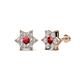 1 - Amora Ruby and Diamond Flower Earrings 