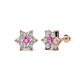 1 - Amora Pink Sapphire and Lab Grown Diamond Flower Earrings 