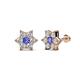 1 - Amora Tanzanite and Lab Grown Diamond Flower Earrings 