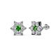 1 - Amora Green Garnet and Lab Grown Diamond Flower Earrings 