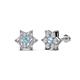 1 - Amora Aquamarine and Lab Grown Diamond Flower Earrings 