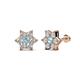 1 - Amora Aquamarine and Lab Grown Diamond Flower Earrings 