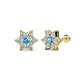1 - Amora Blue Topaz and Lab Grown Diamond Flower Earrings 
