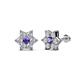 1 - Amora Iolite and Lab Grown Diamond Flower Earrings 