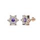 1 - Amora Iolite and Lab Grown Diamond Flower Earrings 