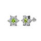 1 - Amora Peridot and Lab Grown Diamond Flower Earrings 