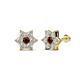 1 - Amora Red Garnet and Lab Grown Diamond Flower Earrings 