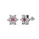 1 - Amora Rhodolite Garnet and Lab Grown Diamond Flower Earrings 