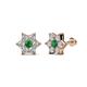 1 - Amora Emerald and Lab Grown Diamond Flower Earrings 