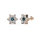 1 - Amora Blue and White Lab Grown Diamond Flower Earrings 