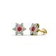 1 - Amora Ruby and Lab Grown Diamond Flower Earrings 