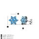 4 - Amora Blue Topaz Flower Earrings 