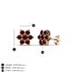 4 - Amora Red Garnet Flower Earrings 